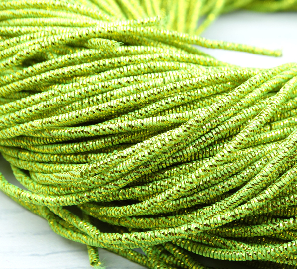 ТМ019НН1 Трунцал (канитель) металлизированный МИКС, цвет: лайм, размер: 1,5 мм, 5 гр.