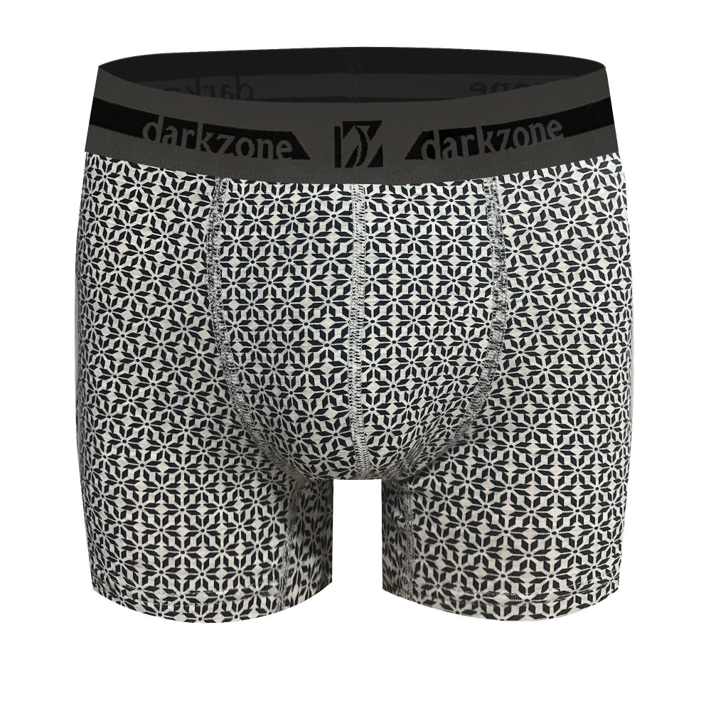 Серые мужские трусы-боксеры с геометрическим орнаментом (Размер: M) (Цвет: серый)