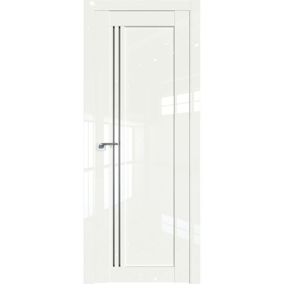 Межкомнатная дверь глянцевая Profil Doors 2.50L дарк вайт люкс остеклённая