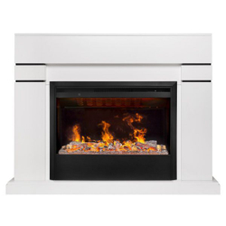 Электрокамин RealFlame Lindelse 26 WT белый с очагом 3D Helios 26 SBG