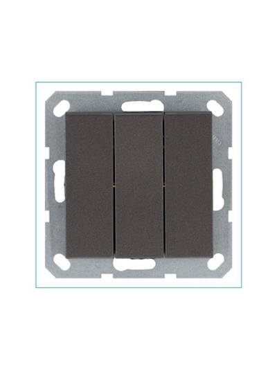 Выключатель 3-кл. 10А IP20 механизм мокко Jasmart G3031Z