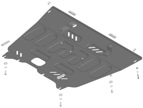 Защита стальная 2 мм Д, КПП GAC GS8; M8 c 2023г MOTODOR.77802