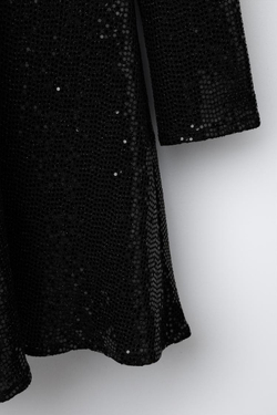 ZARA ПЛАТЬЕ С УЗЛОМ И БЛЕСКОМ, ЧЕРНЫЙ