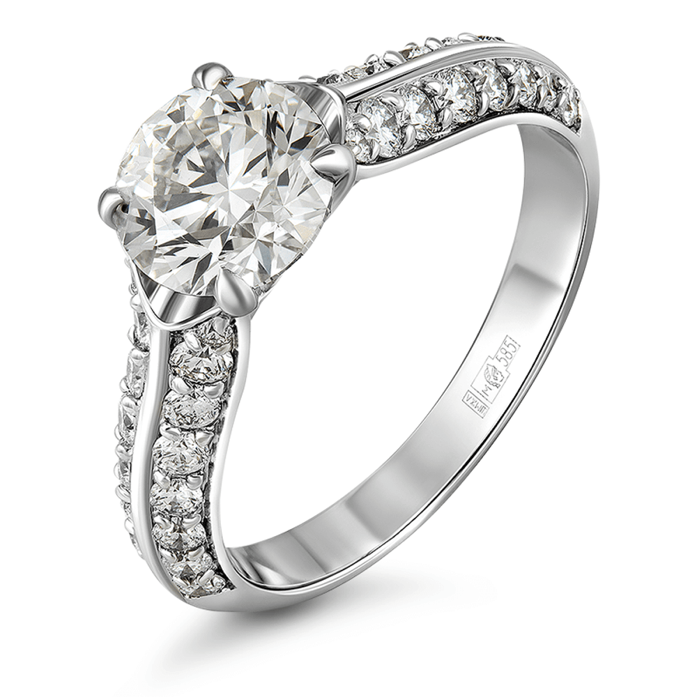 Кольцо с выращенными бриллиантами 1.728 ct