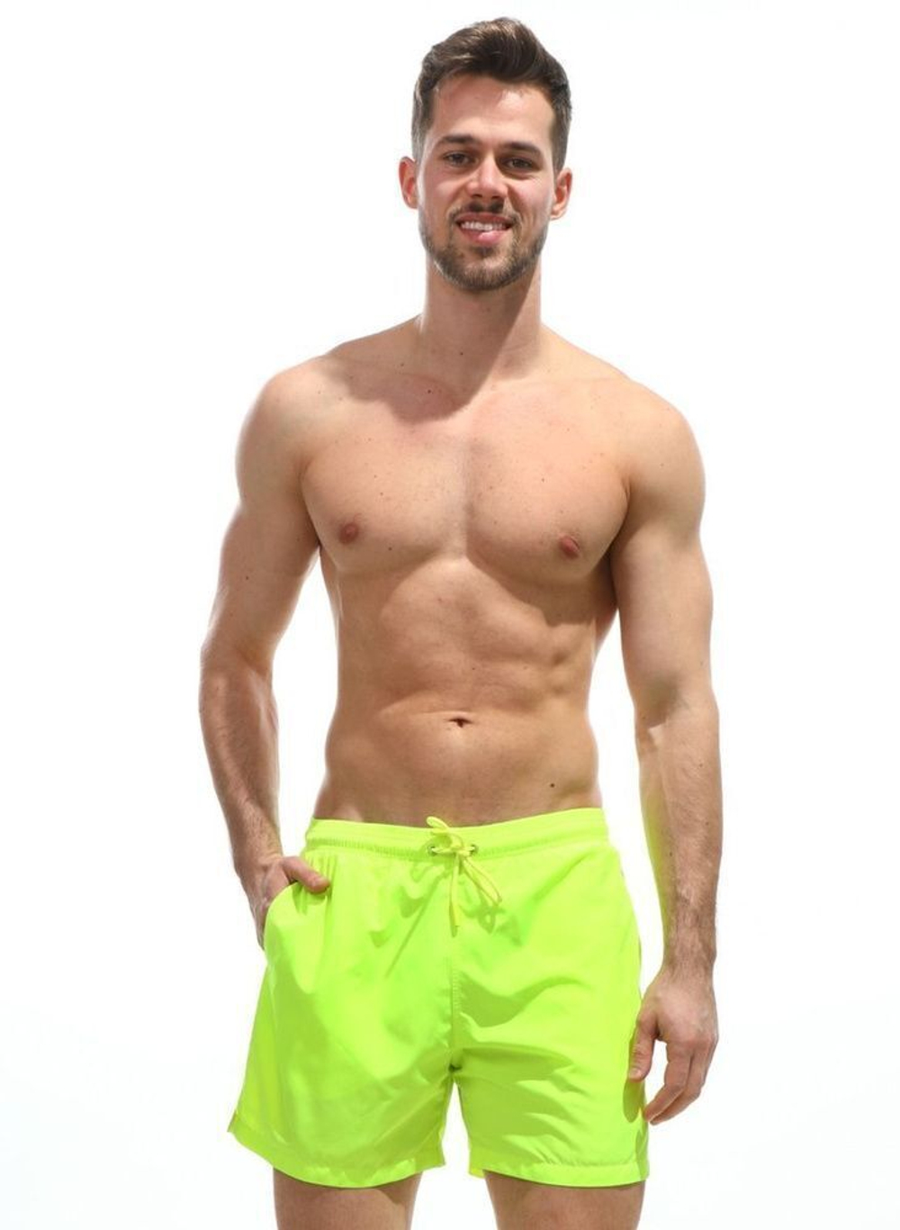 Мужские пляжные шорты из быстросохнущей ткани (Размер: XXL) (Цвет: салатовый)