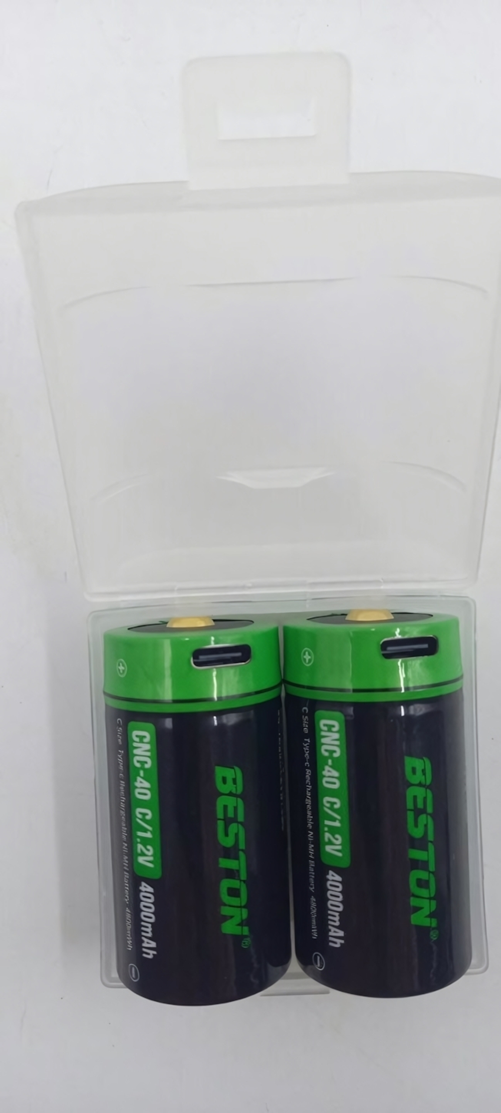 Аккумулятор Beston Тип C 1,2V 4000 mAh разъём зарядки Type-C 2 шт/пластик