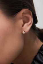 Серьги Crystal Square с горным хрусталем (желтое золото)