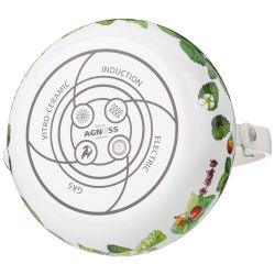 ЧАЙНИК AGNESS ЭМАЛИРОВАННЫЙ СЕРИЯ "ФРУКТОВАЯ КОРЗИНА", 1,3 Л