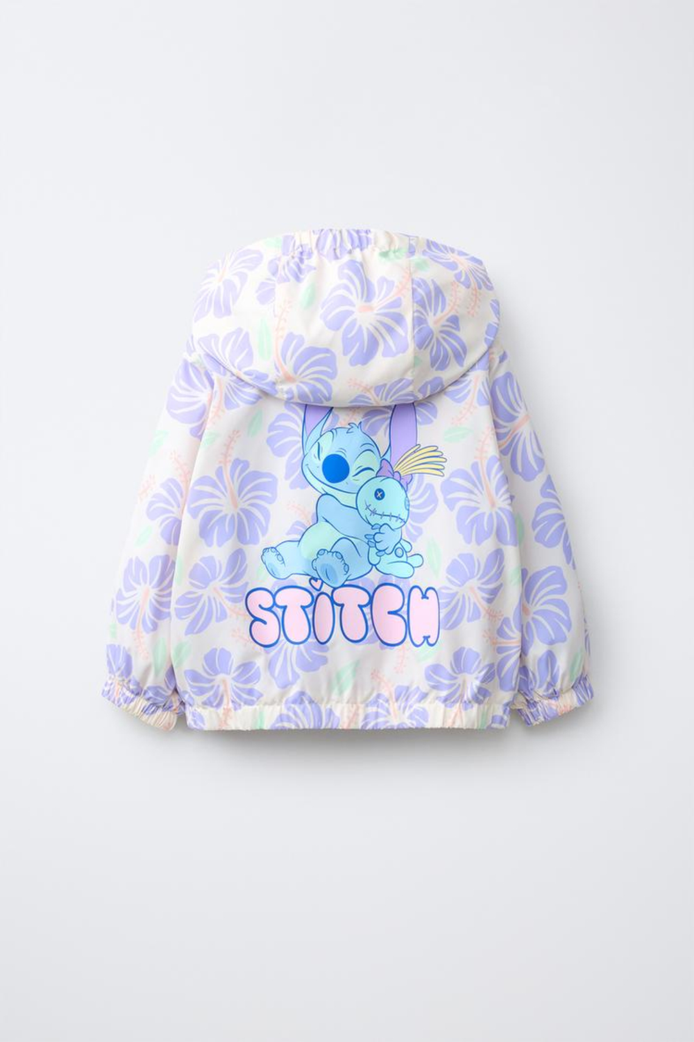 ZARA ДОЖДЕВИК С КАПЮШОНОМ WATER REPELLENT LILO & STITCH © DISNEY, СВЕТЛО-СИРЕНЕВЫЙ