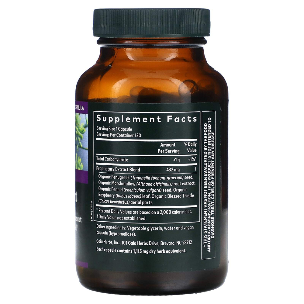 Gaia Herbs, добавка для поддержки грудного вскармливания, 120 веганских капсул Liquid Phyto-Caps