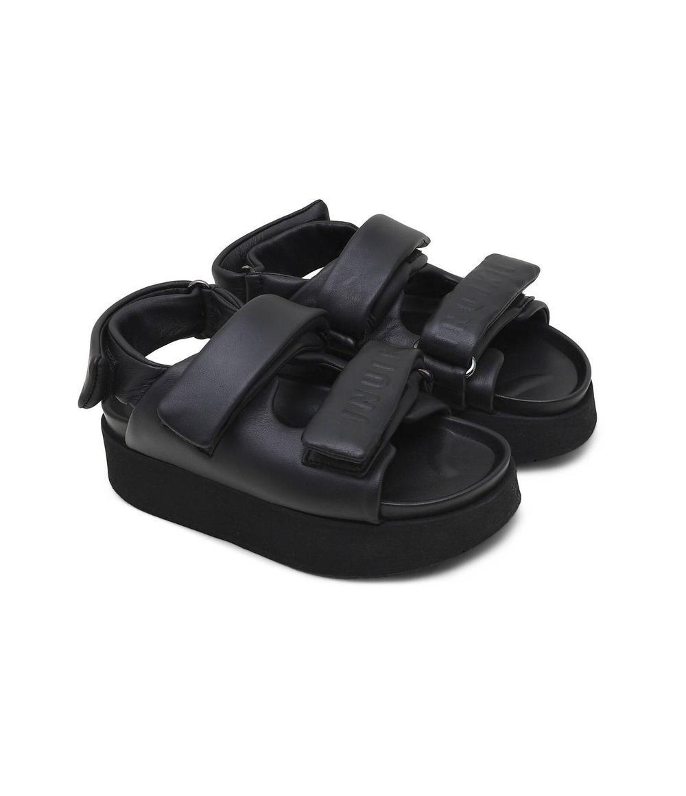 Кожаные босоножки nappa puffer INUIKII - черный(70106-150)