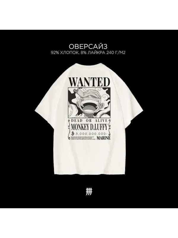 Футболка оверсайз с принтом Lyffy One Piece белая