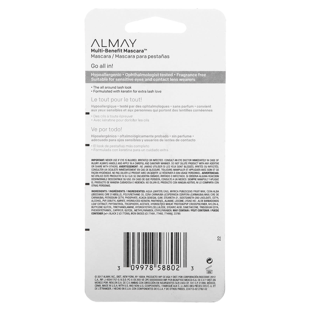 Almay, универсальная тушь для ресниц, 502, черная, 7 мл (0,24 жидк. унции)