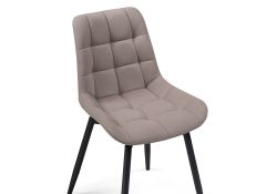 Стул на металлокаркасе Челси крутящийся велюр латте / черный