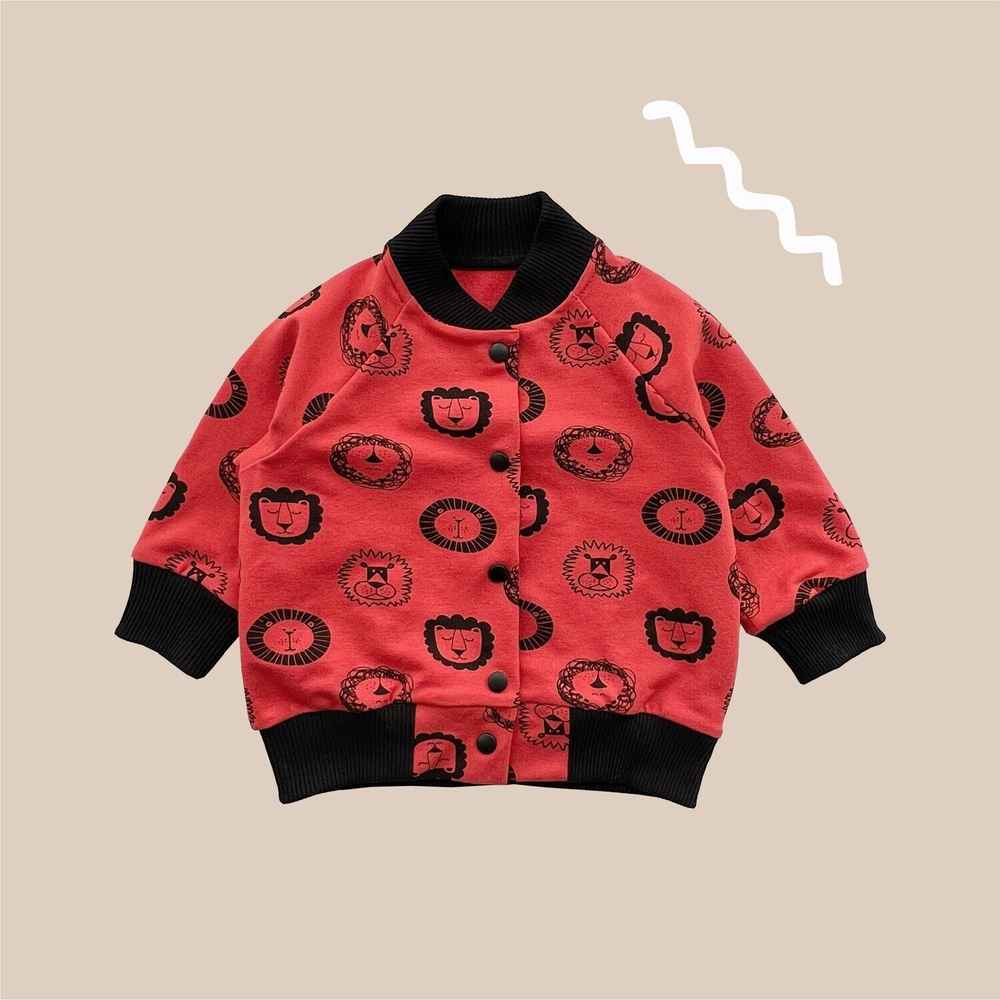 Бомбер Lion Boy (томат + львы)