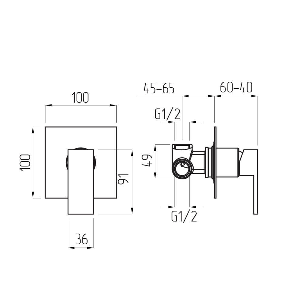 Смеситель Migliore Kvant Gold 25400  для душа встраиваемый, золото