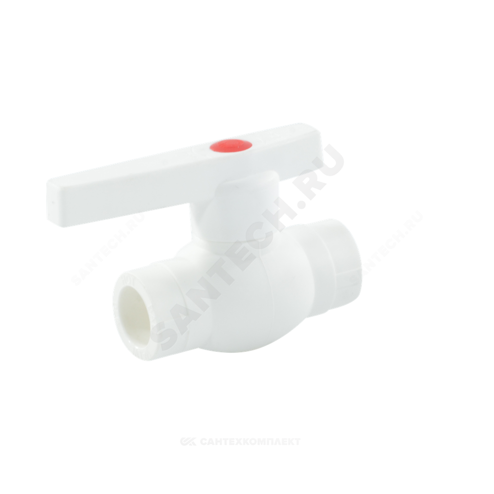 Кран шаровой PP-R белый Дн 50 внутренняя пайка OPTIMA VALFEX VALF 10145050