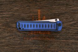 Нож складной Kizlyar Supreme Whisper, клинок 96мм, сталь AUS10Co, рукоять G10 чёрно-синий