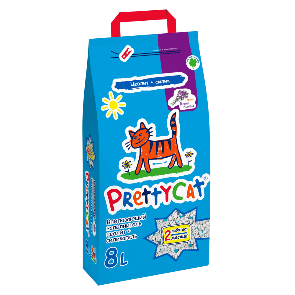Наполнитель PrettyCat впитывающий глиняный Naturel с ароматом лаванды 4 кг (8 л)