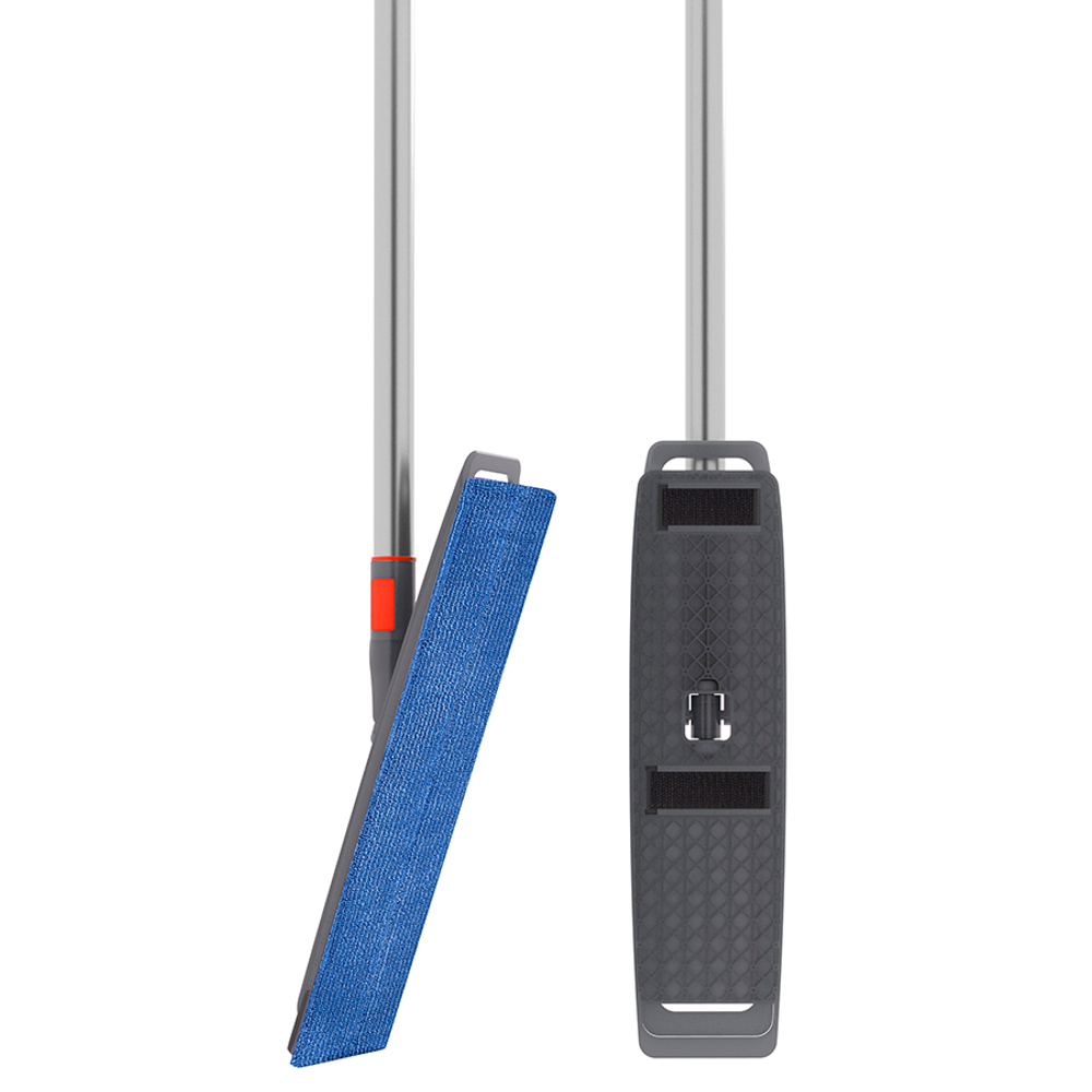 Набор из телескопической ручки 160 см, подвижного основания для швабры и сменной насадки из микрофибры