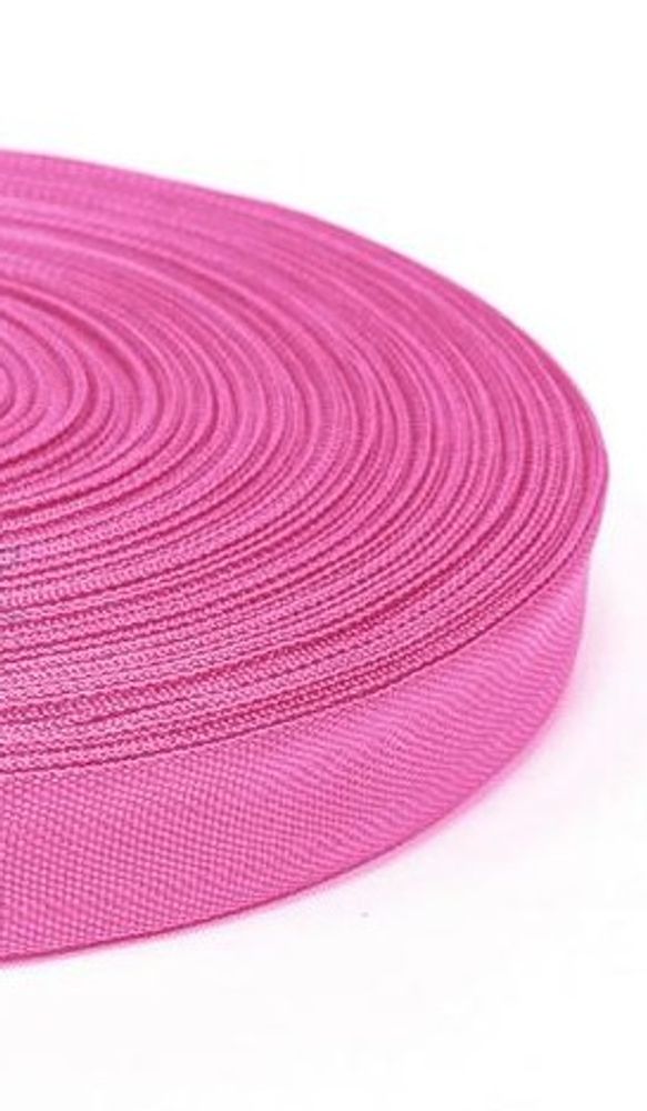 Тесьма окантовочная 450D, ш. 2,2 см, п/э 100%, 2,5 гр/м, ярко-розовый