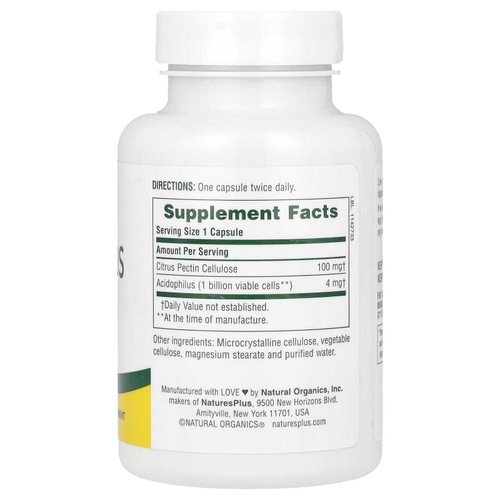 NaturesPlus, ацидофильные бактерии с пектином, 90 капсул