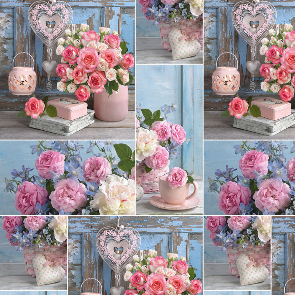 Бумага В листах 10 шт "Цветы и листья" 70 х 70 см (Микс)