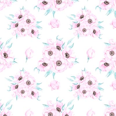 Букет розовых анемонов