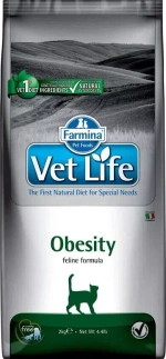 Farmina Vet Life Cat Obesity Сухой диетический корм для кошек при ожирении, 2 кг.