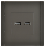 FORTE&PIANO Розетка USB A+A 3,1А FP349 серый IEK