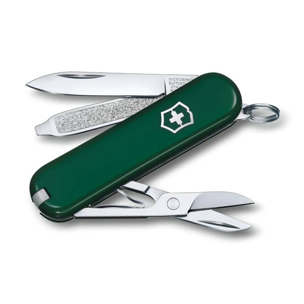 Нож перочинный Victorinox Classic (0.6223.4) 58мм 7функций зеленый