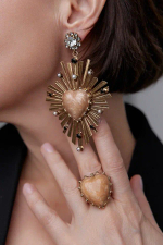 Кольцо Celeste G, разъемное, со вставкой из смальты, CS24.2-1083 (бежевый)