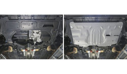 Защита картера и КПП AutoMax для Seat Ibiza IV (V - все) 2008-2015/Skoda Fabia II (V - 1.2; 1.4; 1.6) 2007-2014/Skoda Fabia RS II (V - 1.4 (180 л.с.)) 2010-2014/Skoda Rapid I (V - все) 2013-2020/Skoda Roomster (V - все) 2006-2015/Volkswagen Polo IV рестайлинг хэтчбек (V - все) 2005-2009/Volkswagen Polo V хэтчбек (V - все) 2010-2015/Volkswagen Polo V седан (V - 1.4 (125 л.с.); 1.6 (85/90/105/110 л.с.)) 2010-2020, алюминий 2.5 мм, с крепежом, штампованная, AM333.5842.1
