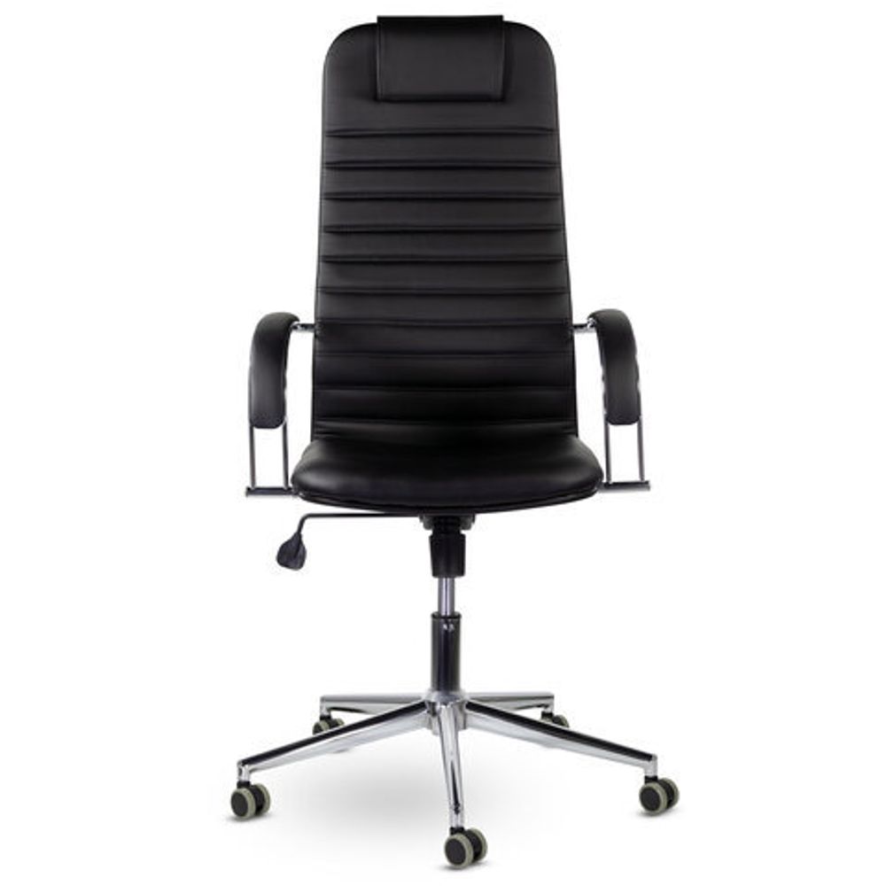 Кресло офисное BRABIX "Pilot EX-610 CH" premium, хром, кожзам, черное, 532418