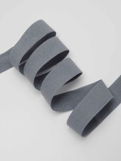 Бейка эластичная темно-серая матовая ширина 15 мм