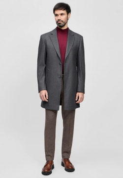 Мужское пальто (темно-серое) С34