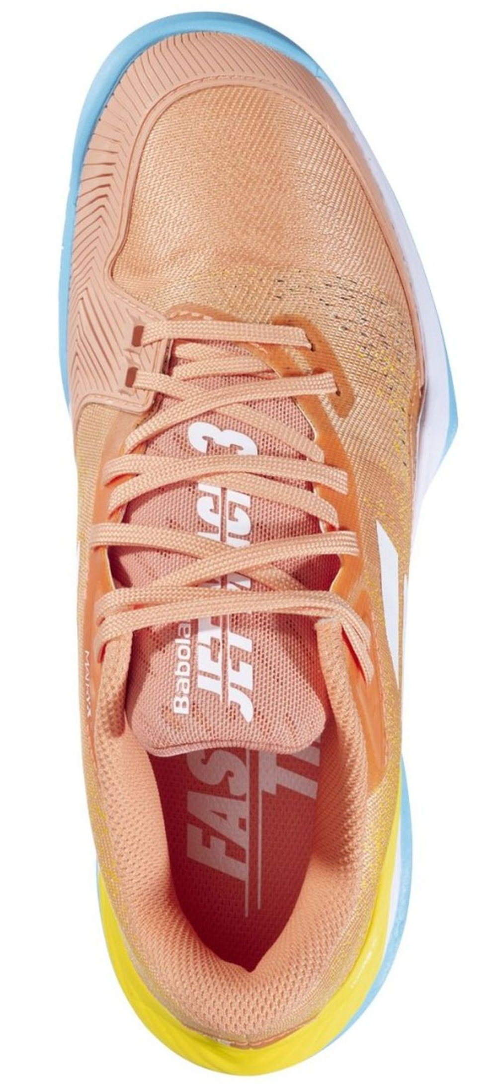 Женские теннисные кроссовки Babolat Jet Mach 3 All Court - coral/gold fusion