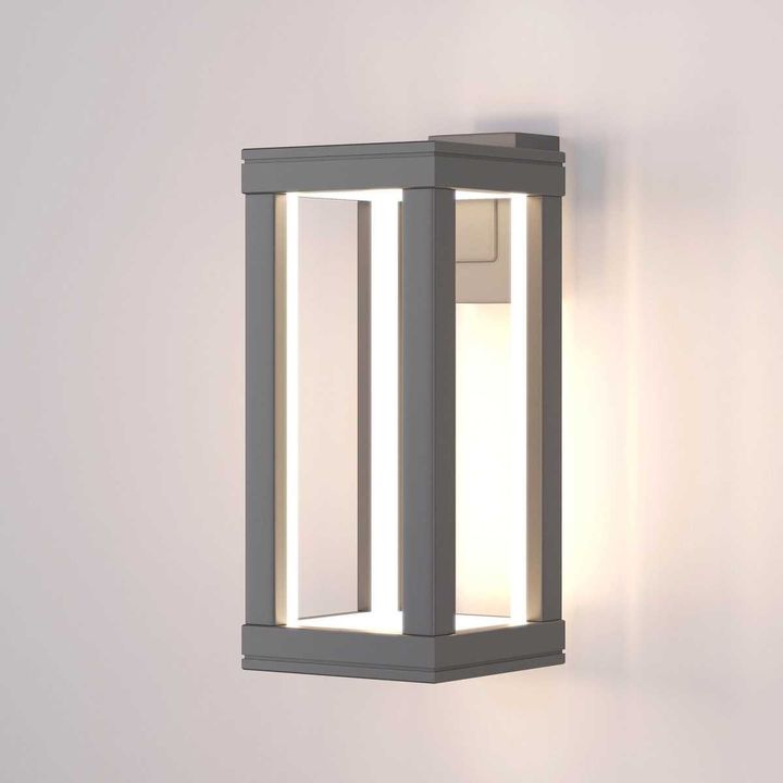 Уличный настенный светодиодный светильник Elektrostandard Frame 1527 Techno Led серый a051856