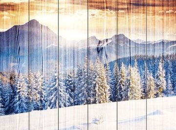 Панно из дерева Fantastic evening winter lands