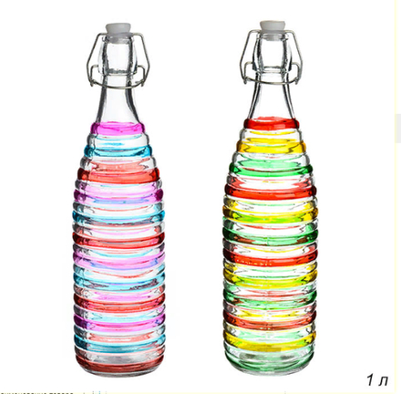 Бутылка для вина 1 л декор / PL- 142 /уп 30/ 650318