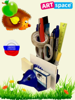 Подставка для канцелярских принадлежностей "Ёжик" голубая