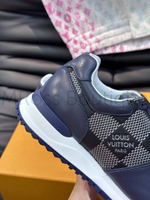 Мужские синие кроссовки Louis Vuitton Run Away Damier