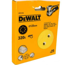 DeWalt, DT3118, Шлифкруги для эксцентриковых шлифмашин быстрозаменяемый на бумажной основе, 125 мм, шт