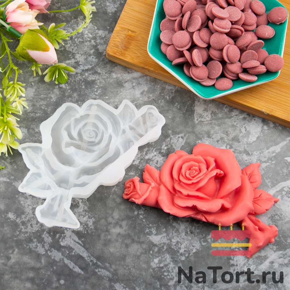 Силиконовый молд «Веточка розы»