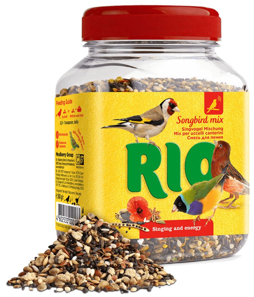 RIO лакомство для птиц всех видов, Смесь для стимулирования пения, 240 гр