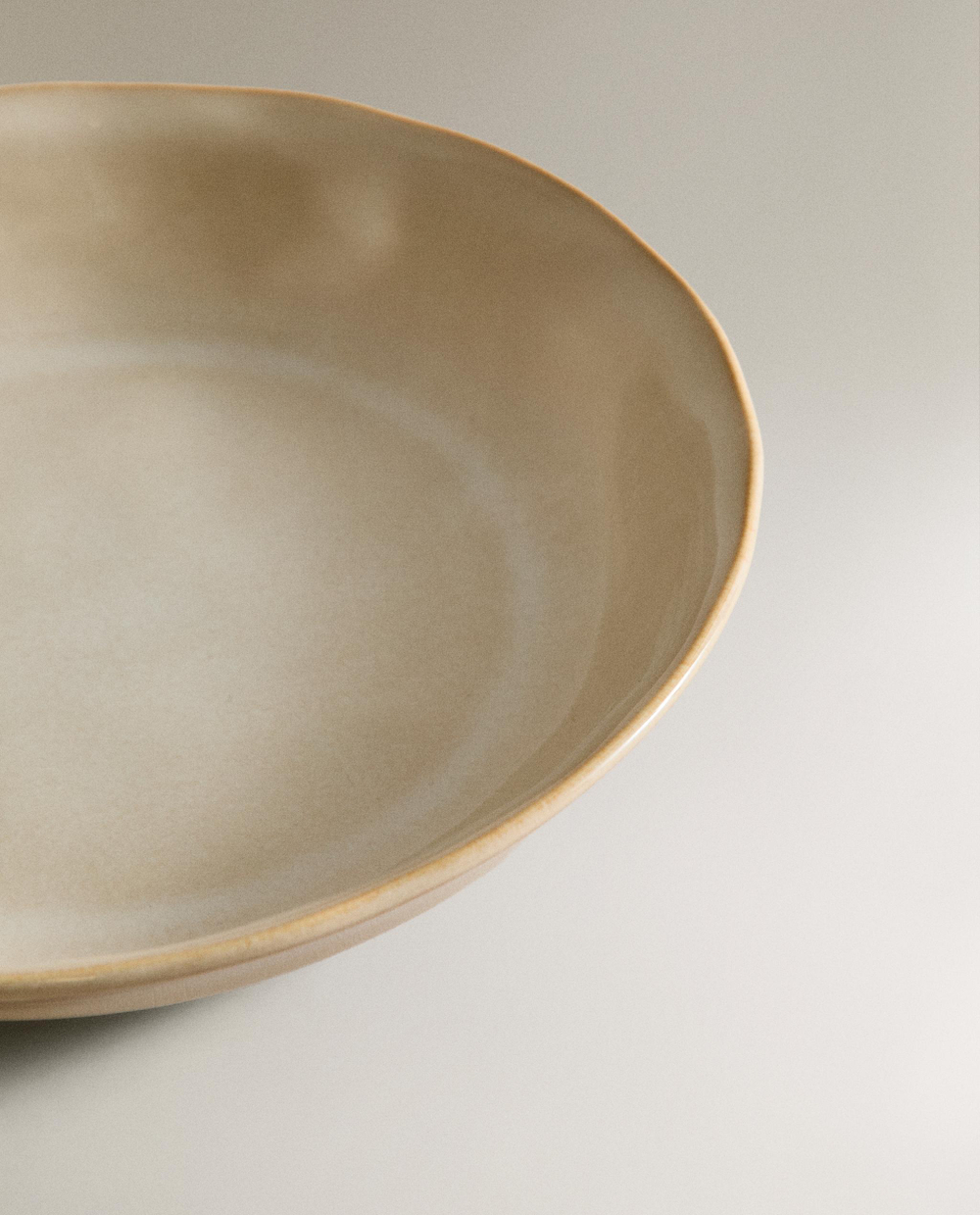 Zara Home тарелка глубокая из каменной керамики, цвет кремовый, 23 см