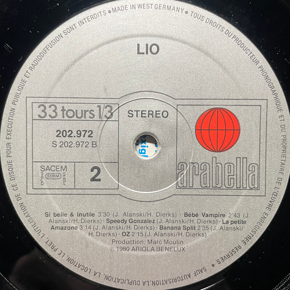 Lio ‎– Lio (Франция 1980г.)