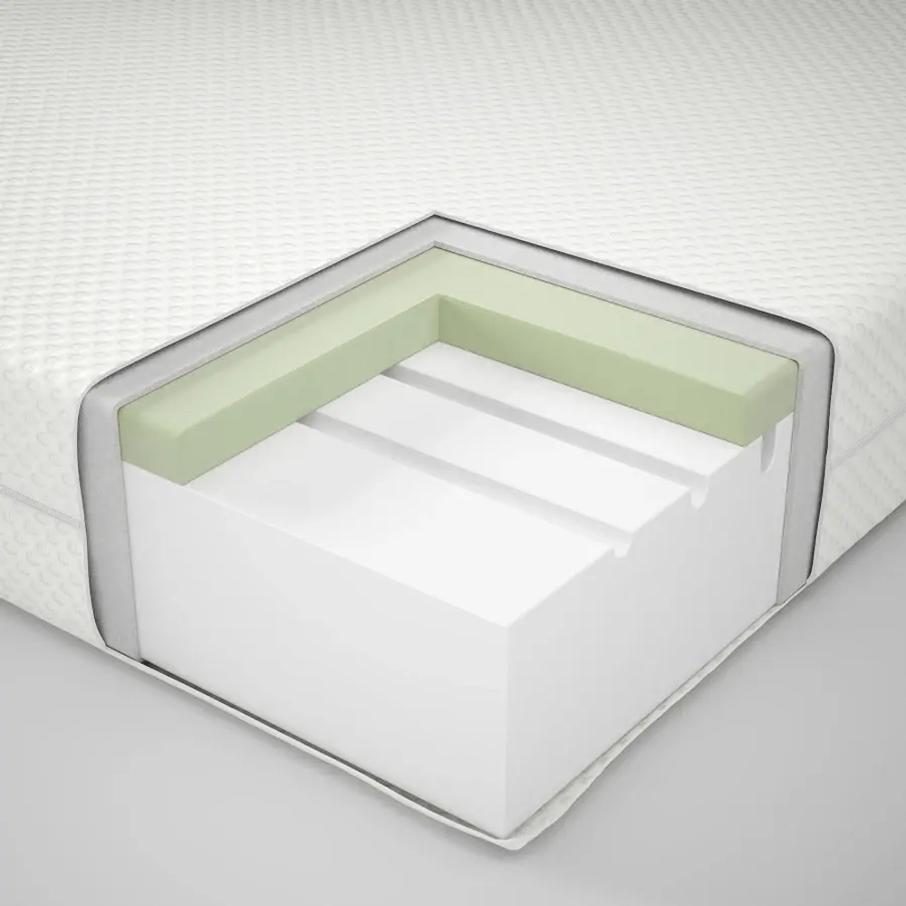 Кровать - IKEA MALM, 200х90 см, матрас жесткий, черный, МАЛЬМ ИКЕА