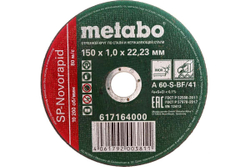 Круг отрезной по нержавеющей стали 150x1.0x22,23 мм Metabo SP-Novorapid RU 617164000