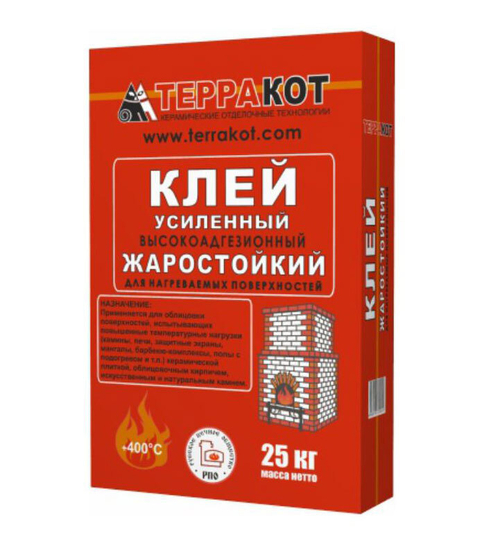КЛЕЙ жаростойкий усиленный Терракот, 25кг